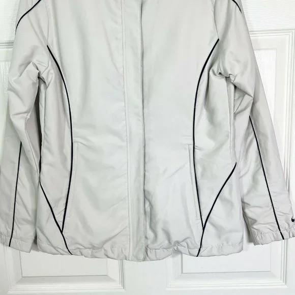 Nike Golf Womens Long Sleeves Full Zip Mock Neck Windbreaker Jacket Size S Cream - Picture 4 of 12